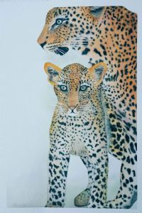"Close by - Leopard and Cub"