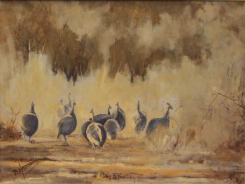 "169 Guinea Fowl Running Away"