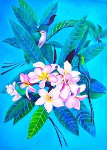 "Sugar Birds in Frangipani"