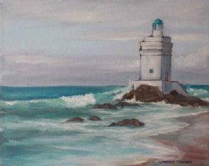 "Rough Sea Shelley Point Light House"