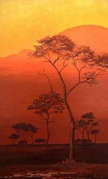 "Sunset with Wildebeest"