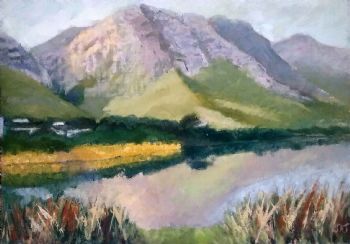 "Betty's Bay, Dam with Mountain."
