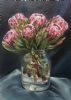 "Proteas in Glass Bottle"