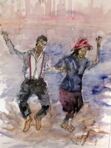 "A Couple Performing the Riel Dance"
