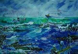 "Fishing Boats Going Out to Sea"
