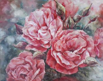 "Salmon Garden Roses"