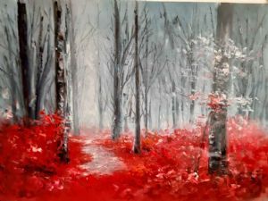 "Red Winter Forest  / Amazing Pathway Series"