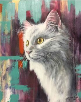 "Cat on Abstract"