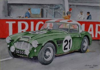 "Austin Healey 3000 at 1961 Le Mans"