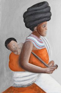 "Xhosa Woman with a Baby on Her Back"