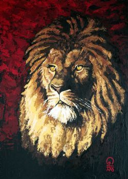 "Lion on Red"