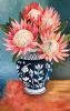 "Proteas in Delft Vase"