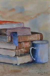 "Six Books with Mug"