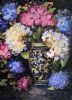 "Black Ming Vase and Hydrangeas"