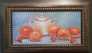 "Mandarins with Silver Still Life"