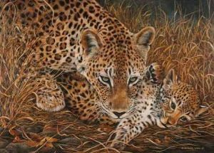 "Leopard and Cub = First Limited Edition Print"