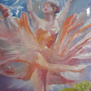"Original oil painting Ballerina under the sea "