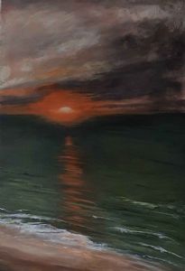 "Sunset over the ocean"