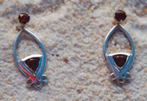 "Silver garnet earrings"