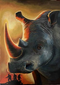 "Southern White Rhino - Where the Light Breaks"