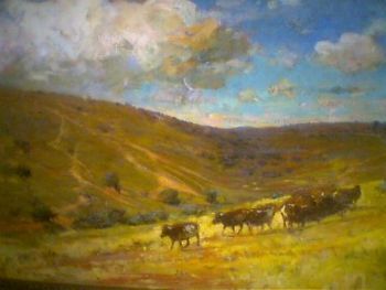 "Grazing Cattle on Hills"