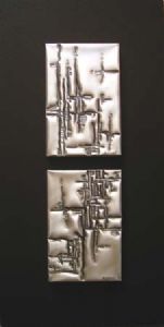 "Compo 1 & 2 with Lines Abstract in Metal"