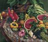 "Table, Watermelons, Hibiscus & Shells"