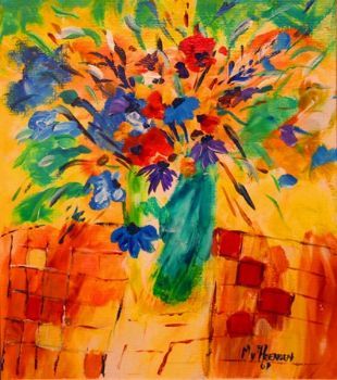 "Flowers With Yellow Background"