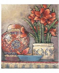 "Amaryllis with Red Ginger Jar"