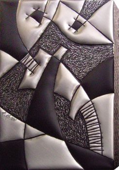 "Compo #7 Abstract in Metal Sculpture 1/1"