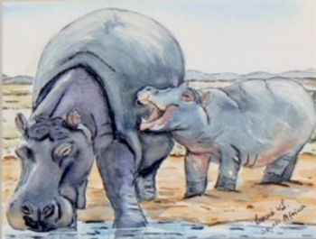 "Hippopotamus & Calf"