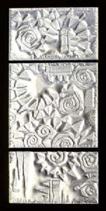 "Geometric Swirls Triptch in Metal"