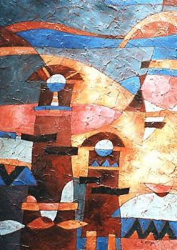 "Mother & Daughter' Abstract Painting"
