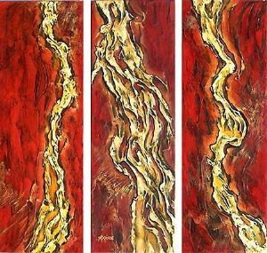"Heat #1,2,3 Abstract Painting"