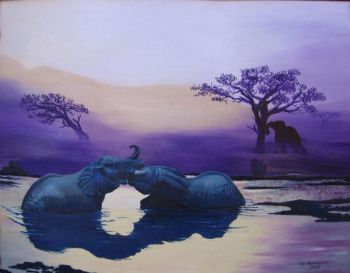 "Elephants at Play"