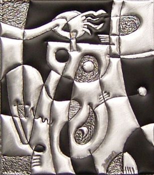 "Woman with Child in Metal 1/1"