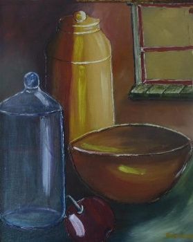 "On the diningroom table"