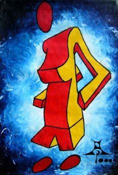"Red and Yellow on Blue"