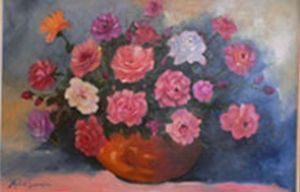 "Roses in Copper Bowel"