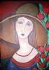 "Lady and tulips"