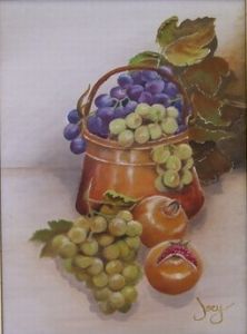 "Copper Pot With Grapes"