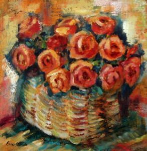 "Basket with Roses"