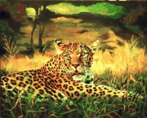 "Leopard Lying in the Shade"