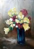 "Freesias in a Blue Vase"