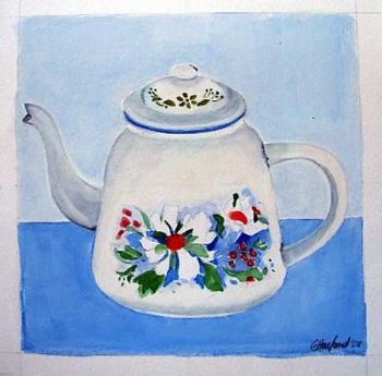 "White Enamel teapot"