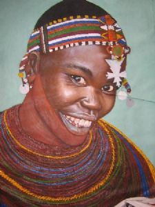 "Smiling Maasai Woman"