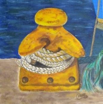 "Bollard with Mooring Rope"