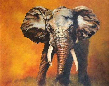 "Elephant at Sunset"