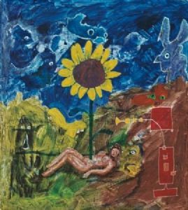 "Woman with Flower"