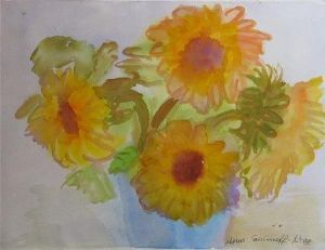 "Four Sunflowers"